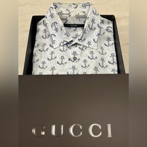 Vintage Gucci GG/anchor printed long sleeved shirt